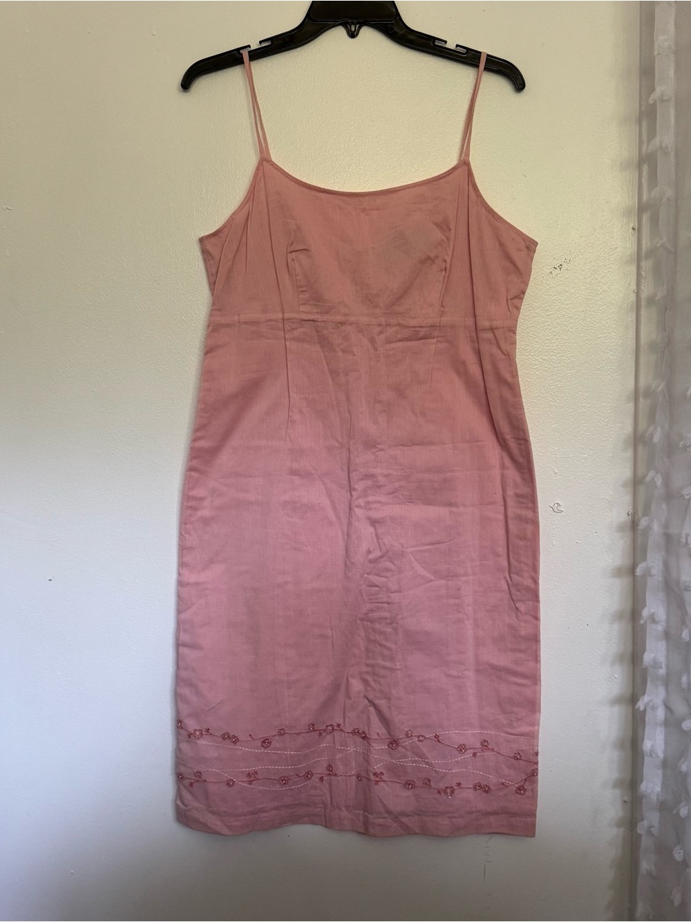 Mossimo Supply Co. Dusty Rose Embroidered Pink Slip Dress